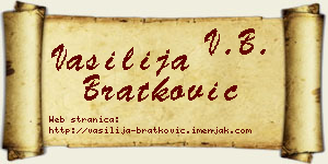 Vasilija Bratković vizit kartica